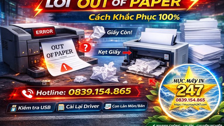 🖨️ Máy In Lỗi “Out of Paper” – Nguyên Nhân và Cách Khắc Phục Triệt Để