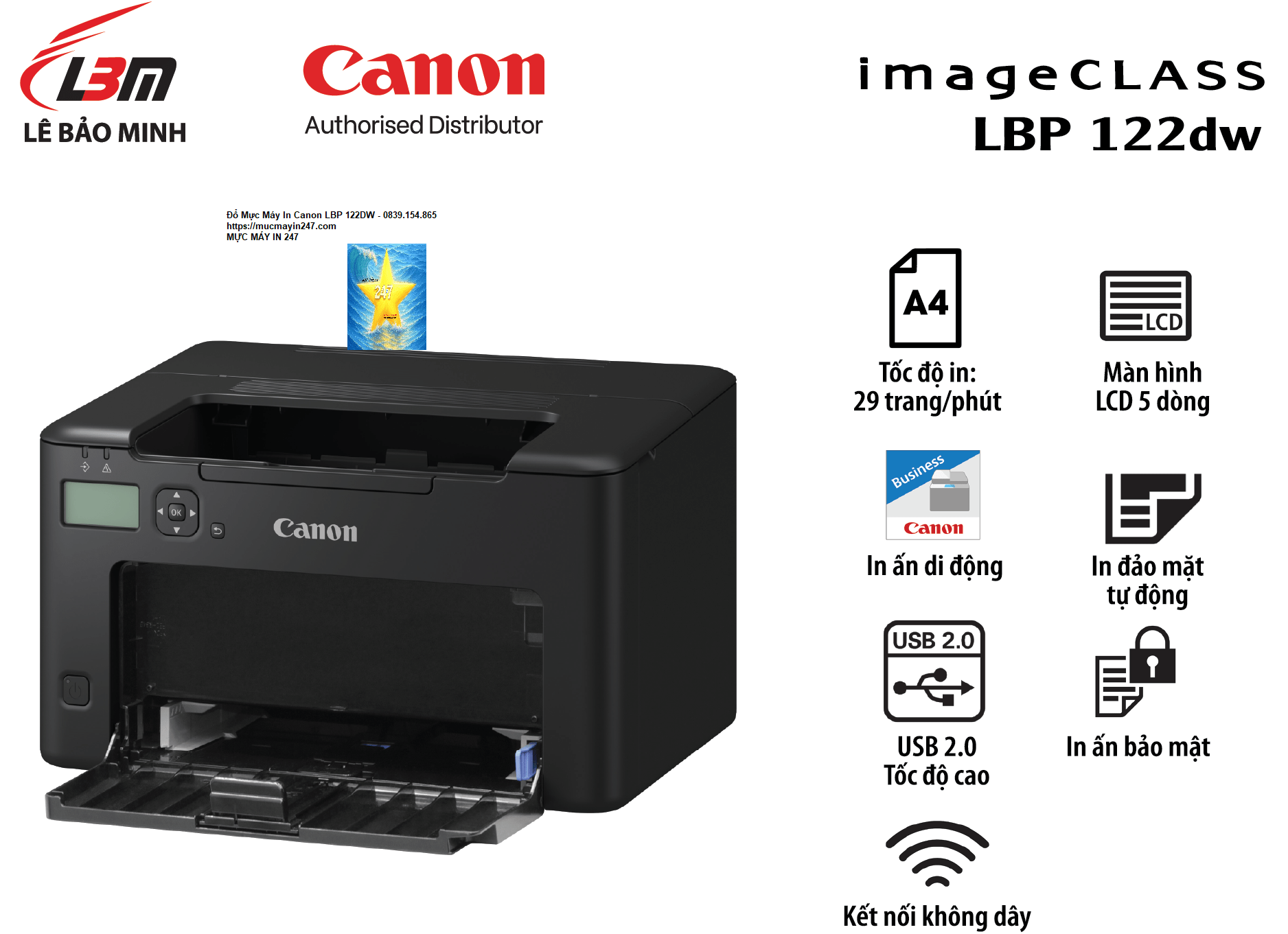 Đổ Mực Máy In Canon LBP 122dw