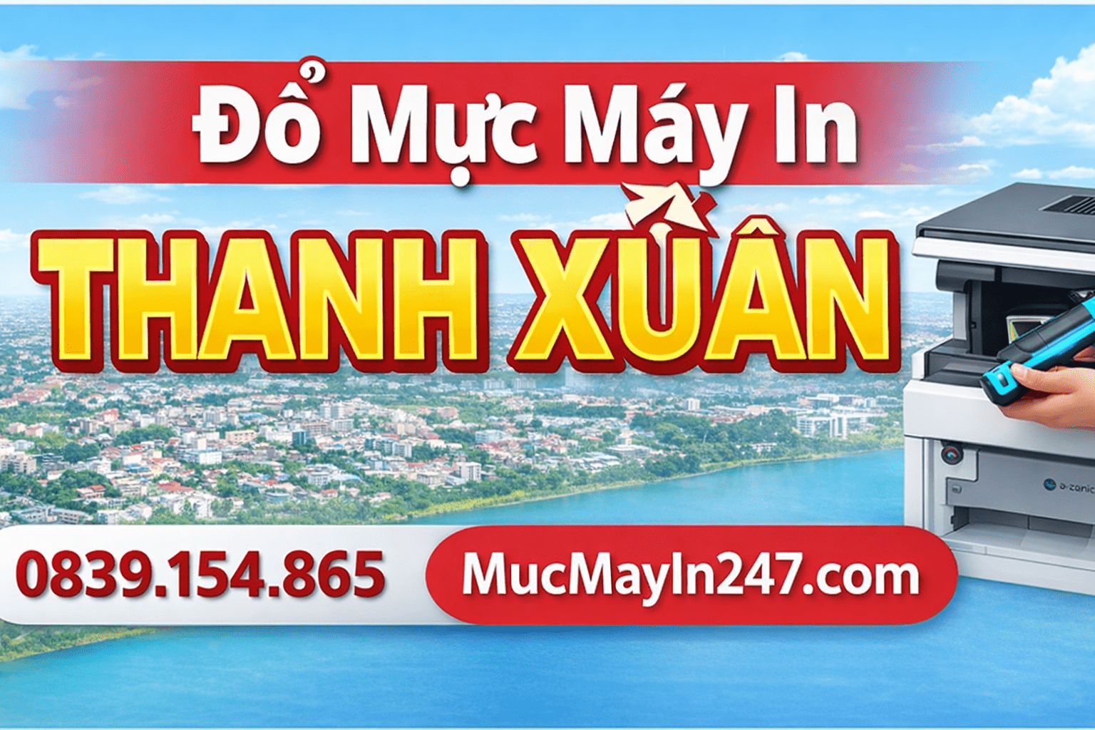 đổ mực máy in tại thanh xuân - Mực Máy In 247
