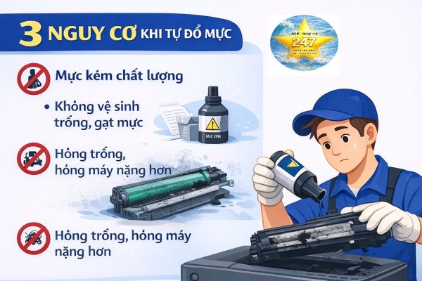 Đổ mực máy in tại nhà có nên tự làm? Tư vấn kỹ thuật từ Mực Máy In 247