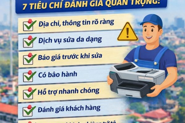 Chọn dịch vụ sửa máy in uy tín tại Hà Nội – 7 tiêu chí cần biết