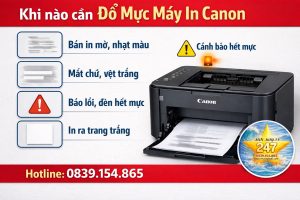 Khii nào cần đổ mực máy in canon