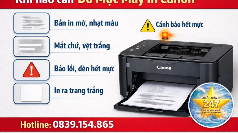 Khii nào cần đổ mực máy in canon