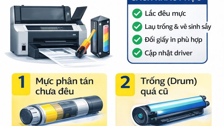 Đổ mực xong in vẫn mờ - Nguyên nhân & Khắc Phục