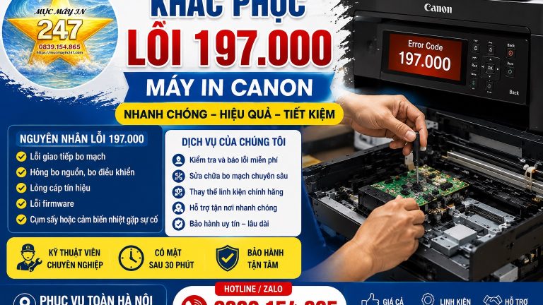 Dịch Vụ Sửa Lỗi 197.000 Máy In Canon Tại Hà Nội