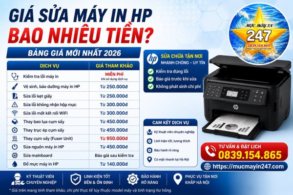 Giá Sửa Máy In HP Bao Nhiêu Tiền? Bảng Giá Mới Nhất 2026
