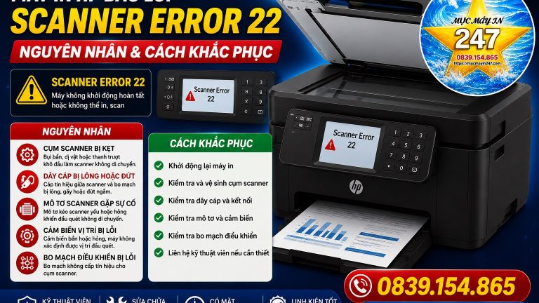 Máy In HP Báo Lỗi Scanner Error 22: Nguyên Nhân Và Cách Khắc Phục