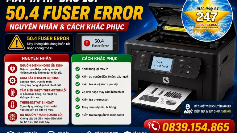 Máy In HP Báo Lỗi 50.4 Fuser Error: Nguyên Nhân Và Cách Khắc Phục